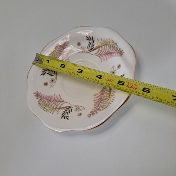 Allegro Vintage Pink Bone China Teacup & Saucer Set Gold Trim England - Picture 12 of 16